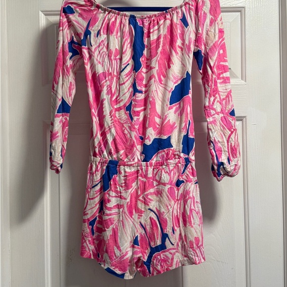 Lilly Pulitzer Pink and Blue Floral Jumpsuit - Size XXS - Picture 3 of 5